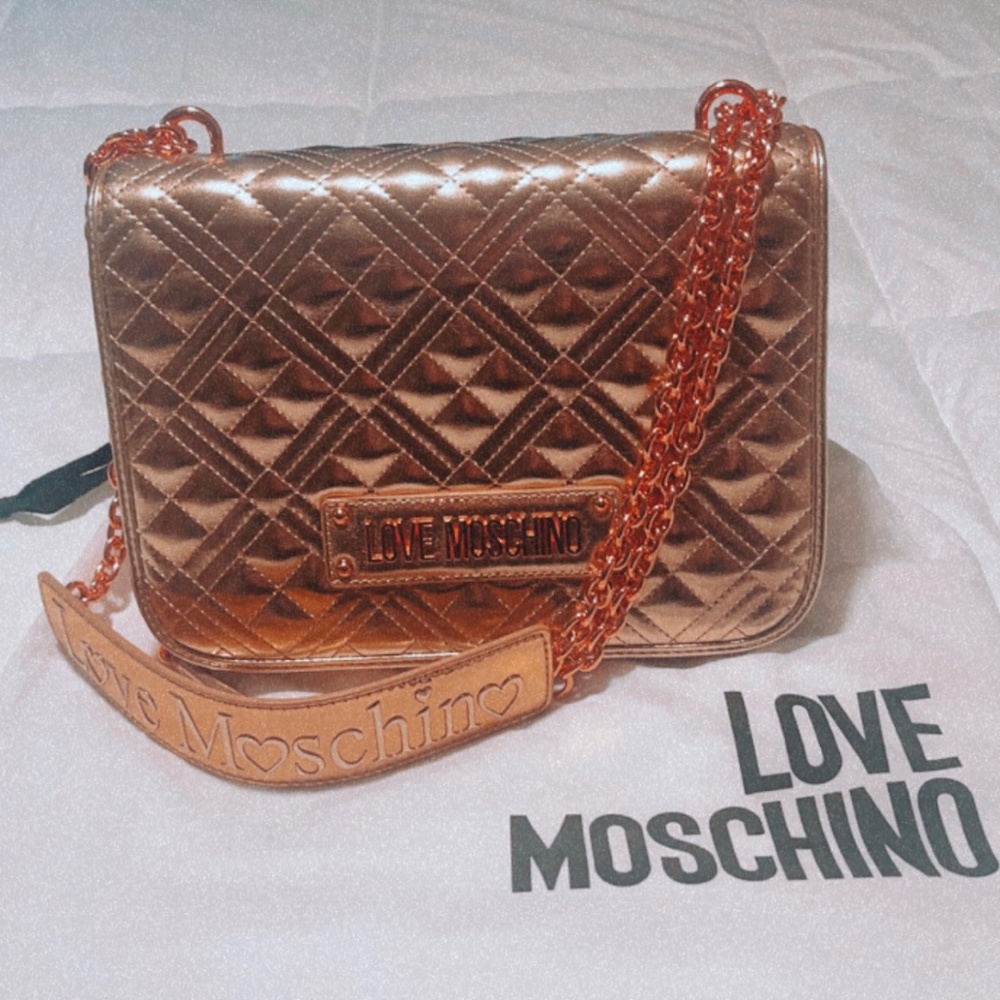 Love Moschino Logo Quilted Shoulder Bag